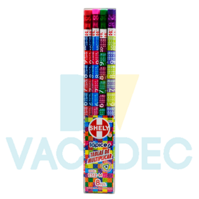 SHELY LAPIZ DECORADO TABLAS MULTIPLICAR SET C/8