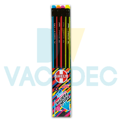 SHELY LAPIZ RAYADO NEON MAD NEGRA SET C/8