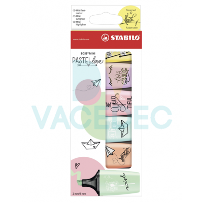 STABILO SET MINI BOSS PASTEL LOVE C/6