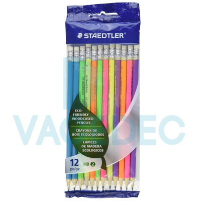 STAEDTLER LAPIZ WOPEX NEON NO 2 HB BLISTER C/12